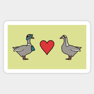 Girl Geese in Love Magnet